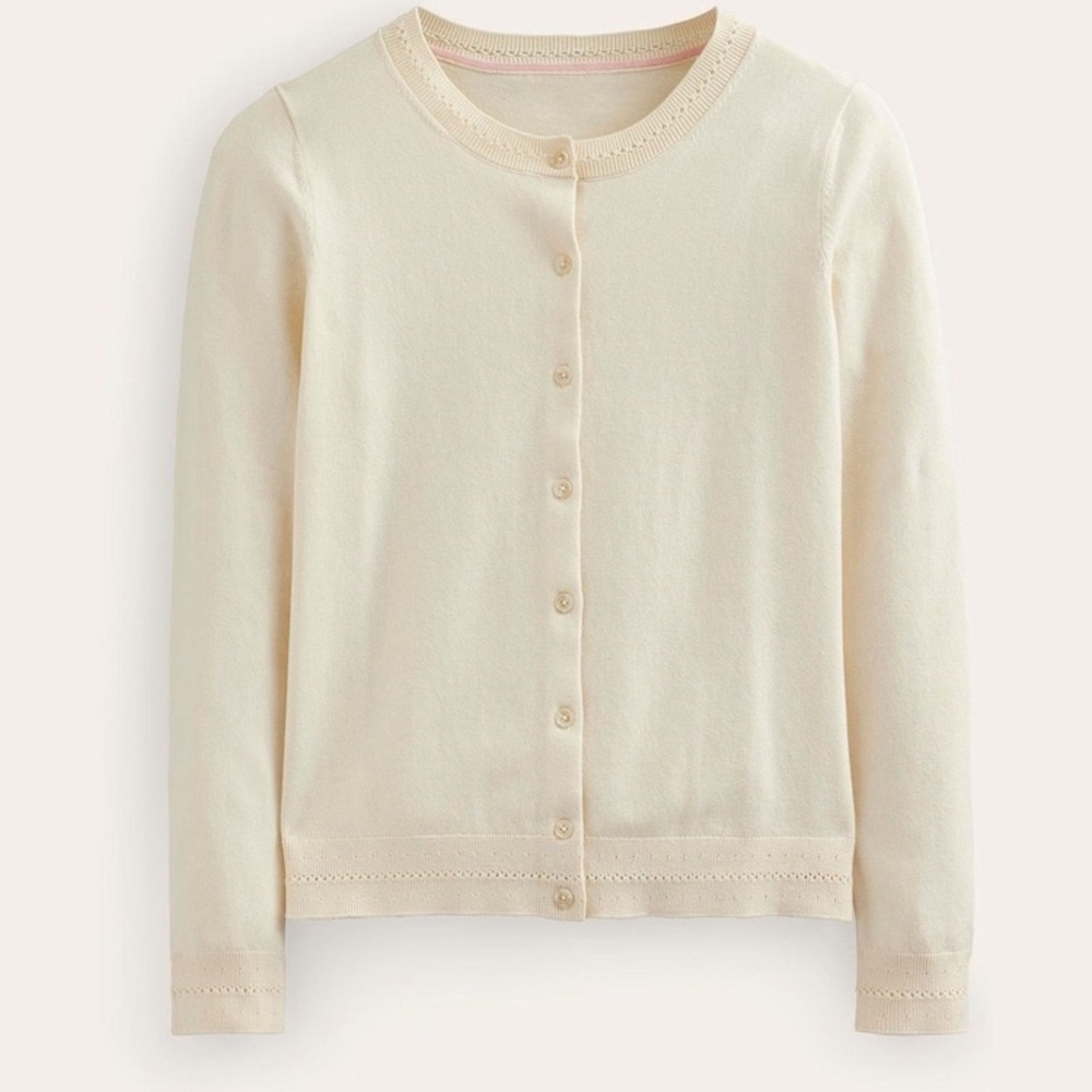 New Boden Catriona Cream Button Down Women's Cardigan Size Medium - Picture 5 of 16